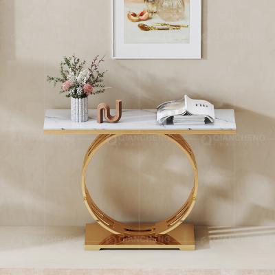 China Metal 201 SS Console Table Living Room In Gold Hallway Furniture for sale