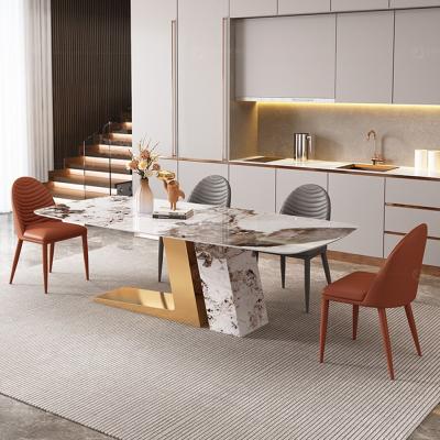 Chine Meubles à base métallique de salon d'or de marbre de luxe de table de salle à manger d'OEM à vendre
