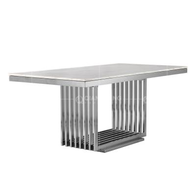 China White Marble And Chrome SS Console Table For Living Room Furniture for sale