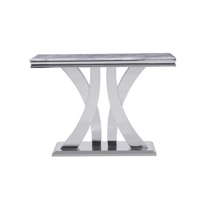 China Dining Room Furniture SS Console Table 0.166m3 12mm Tempered Glass for sale
