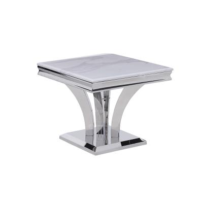 China Marble Top End 201 Stainless Steel Side Tables Retangular Shape for sale