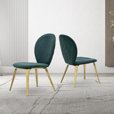 China Green Color Upolstery SS Dining Chairs For Luxury Living Room Furniture for sale
