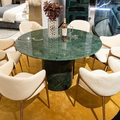 China pandora marble real stone SS round dining table Qiancheng Furniture Collection Luxury furniture for sale