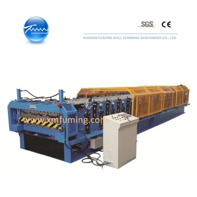 Chine 11KW Panneau de revêtement de toit Machine de formage de rouleaux machine à double niveau SGS à vendre
