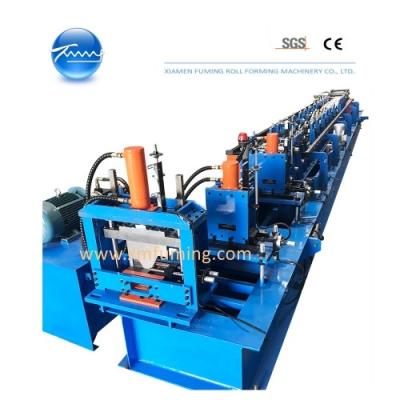 China Container Bottom Rail Channel Roll Forming Gutter Machine Hydraulic Cutting for sale