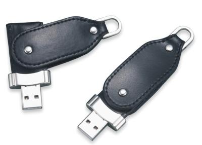 China White Leather USB Flash Drive USB 2.0 With Logo Embossment Customized for sale