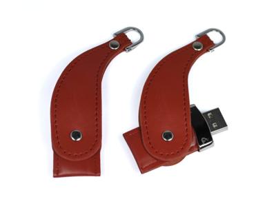 China Customizable Leather USB Flash Drive Thumb Drive Brown With Grade A Flash Chip for sale