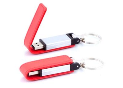 China High Speed Leather USB Flash Drive 8GB red With Magnetic Snap Cap for sale