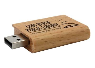 China Book Shaped Wooden USB Memory Stick , Large Capacity Flash Drive USB Promotional for sale