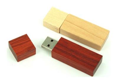 China Wooden USB Memory Stick USB 2.0 Rectangle 128MB - 64GB with laser engraving Logo for sale