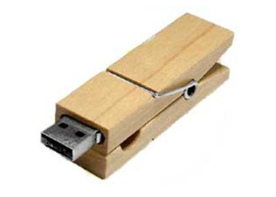China Novelty Wooden USB 2.0 64GB Memory Stick Clothespin Style for Windows 2000 for sale