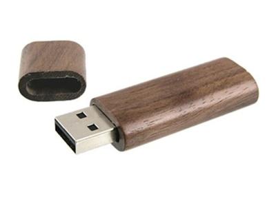 China Rectangle Silm Wooden USB Memory Stick Custom , Dark Brown Walnut Wood USB Stick for sale