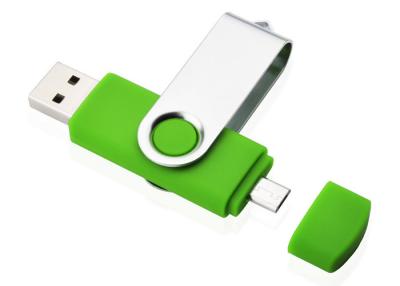 China Green 2 in 1 Micro USB Storage Device , Custom Printed USB Flash Drives 64GB for sale
