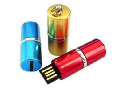 China Rotary Type Metal USB Flash Drive USB 2.0 Memory Stick Lipstick Shaped for sale