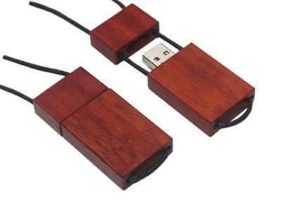 China Rope Connected Red Wood USB Thumb Drives Support Windows 98/ME/2000/XP for sale