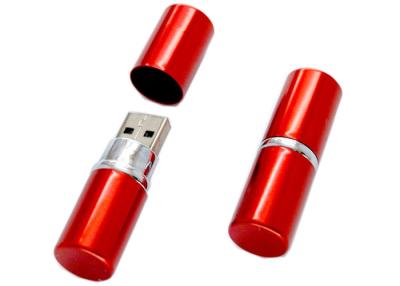 China Red Lipstick Shaped Metal USB Flash Drive , Multi Color Metal USB Memory Sticks for sale