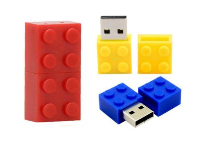 China Cute Lego PVC Custom USB Flash Drives Full Capacity Soft Rubber Memory Sticks for sale