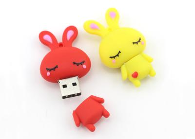 China Cute Rabbit PVC Custom USB Flash Drives Full Capacity Soft Rubber Memory Sticks for sale