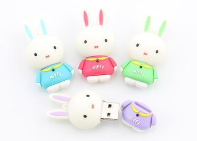 China Cute Miffy Rabbit PVC Custom USB Flash Drives Full Capacity Soft Rubber Memory Sticks for sale