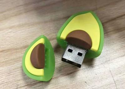 China Cute Avocado PVC Custom USB Flash Drives Full Capacity Soft Rubber Memory Sticks for sale