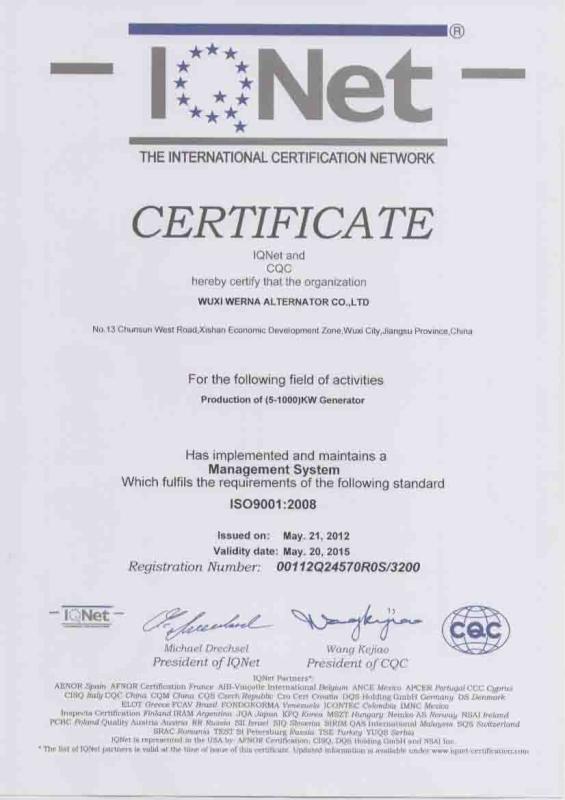 CE - Wuxi Werna Alternator Co., Ltd.