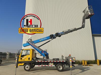 中国 JIUHE 25m トラック 作業台 望遠鏡式ブーム付きリフト トラック 桶付き上空作業台 販売のため