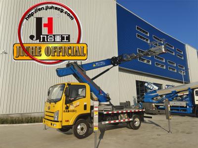 Chine JIUHE 25m Plateforme hydraulique camion avec camion monté Plateforme hydraulique de travail aérien avec seau à vendre