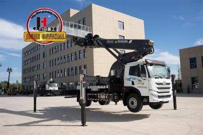 China JIUHE FAW 4*2 Hydraulic Lift Platform Truck 45m Truck Mounted Aerial Working Platform With Bucket for sale