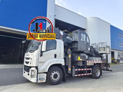 Chine JIUHE JIEFANG 4*2 Plateforme hydraulique de levage Camion 45m Camion Plateforme de travail aérienne montée avec seau à vendre