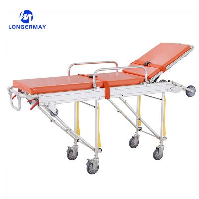China Portable Metal Patient Ambulance Stretcher Multifunction Foldable Medical Manual for sale