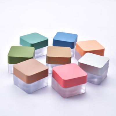 China 5g 30mL,15ml, 5ml,10ml,20ml, Small Square bottom cream box Colorful sample Skin Care Cream plastic jar for sale