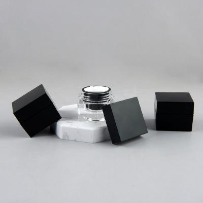 China 5g Black Acrylic Square Bottle, Nail Polish Bottle, Cosmetic Cream Manicure Bottle for sale