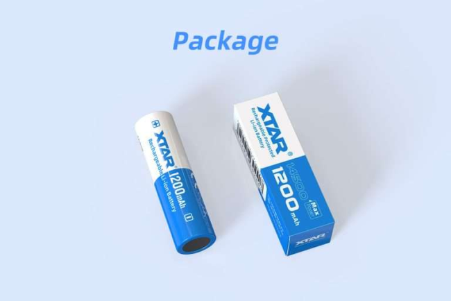 XTAR 14500 Audio Batteries with 1200mAh Capacity, 2.5A Discharge, and ...