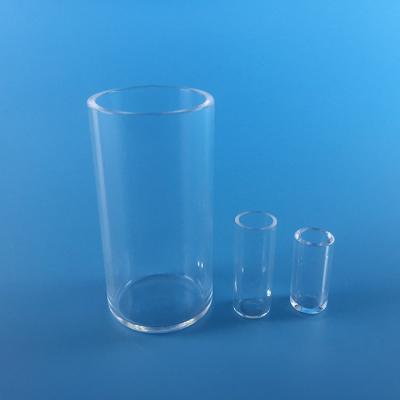 China Customized Large Size Quartz Glass Tube One End Round Flat Head for sale
