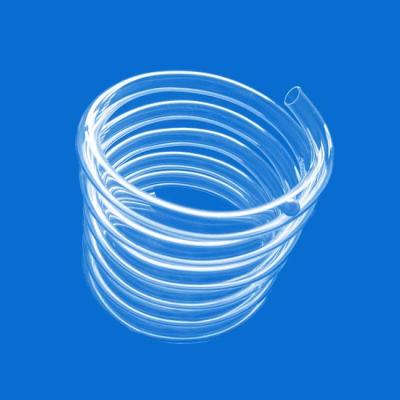 China Spiral Clear Fused Quartz Tubing Custom 100-500mm Length Heat Resistant for sale