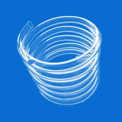 China Espiral claro de la tubería 300m m del cuarzo fundido de la longitud adaptable en venta