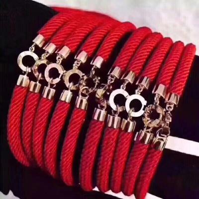 2pcs/lot 3mm Adjustable Stainless Steel Gold Bucket Red Rope Chains DIY  Connectors Charms Bracelets Jewelry Making Supplies