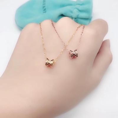 China 18K Gold Bvlgari Jewelry Mini Wedding Pendant Necklace 16 -18 Inch Length No Diamond for sale