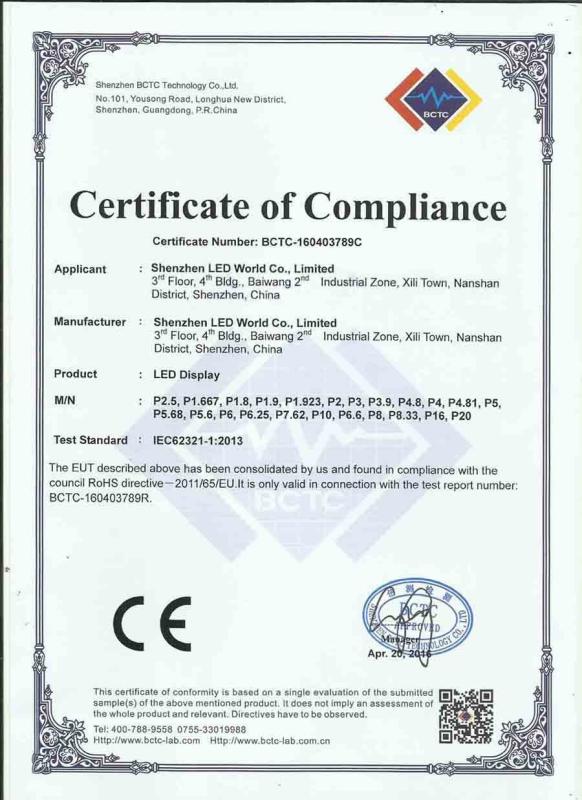 RoHS - Shenzhen LED World Co.,Ltd
