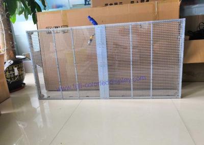 China Media Building Transparent Led Curtain Display P10.4 With Brushed Aluminum Cabinet for sale