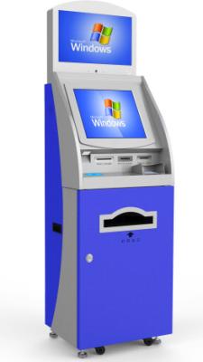 China 250CD/M2 COMPUTER KIOSK WITH 19 INCH TOUCH SCREEN MONITOR ON A ENCLOSURE WITH STAINLESS STEEL SIDES for sale