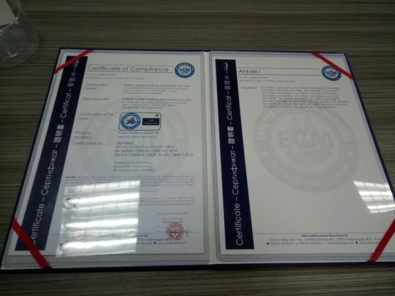 CE - Foshan Bogal Packing Machinery Co., Ltd