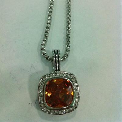 China (N-09) DY inspired jewelry citrine topaz pendant necklace vintage box chain for sale