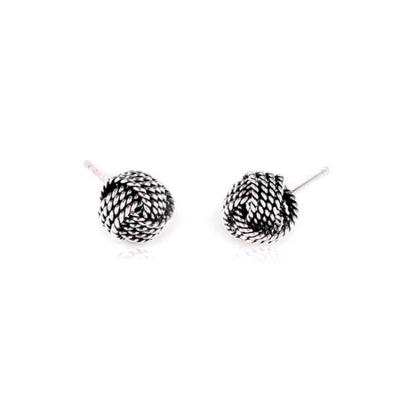 China Sterling Silver Bead Stud Earrings Vintage Old Jewelry (E12286) for sale