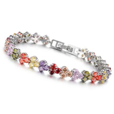 China Multicoloured Cubic Zirconia Tennis Bracelet for Women Wedding Jewelry (JDS935COLOR) for sale
