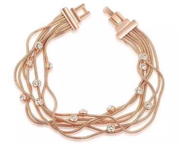 China (B-125) Fashion Design Rose Gold Plated Link Chain Bangel Bracelet for Women Gift for sale