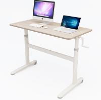 Quality Custom Rustic Brown Hand Crank Standing Desk with Bamboo Desktop and SPCC Steel for sale