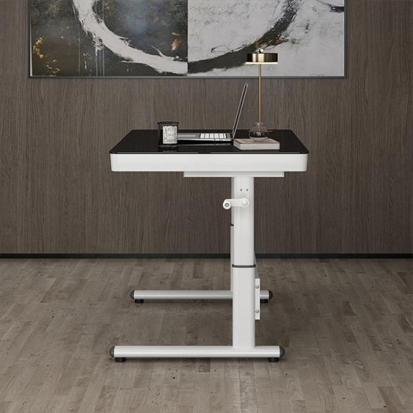 Quality Luxury Standing Table Nordic Style White Wooden Grain Manual Height Adjustable for sale