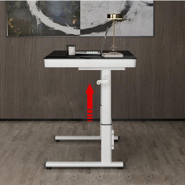 Quality Luxury Standing Table Nordic Style White Wooden Grain Manual Height Adjustable for sale