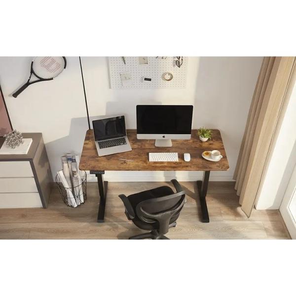 Quality 710mm Dual Motor Brown Wooden Electric Desktop Top Lifting Desk for Ergonomic for sale